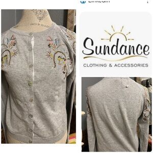 Sundance | Gray Embroidered Women's Cardigan